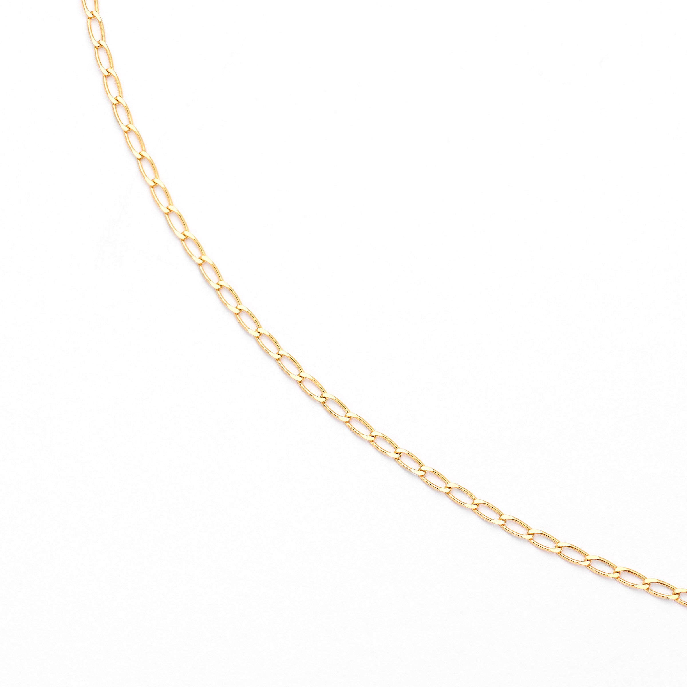 9K Yellow Gold Long Open Diamond Cut Curb Chain