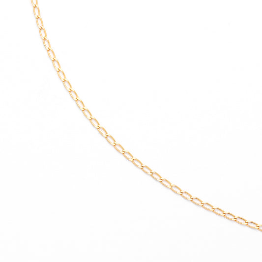 9K Yellow Gold Long Open Diamond Cut Curb Chain