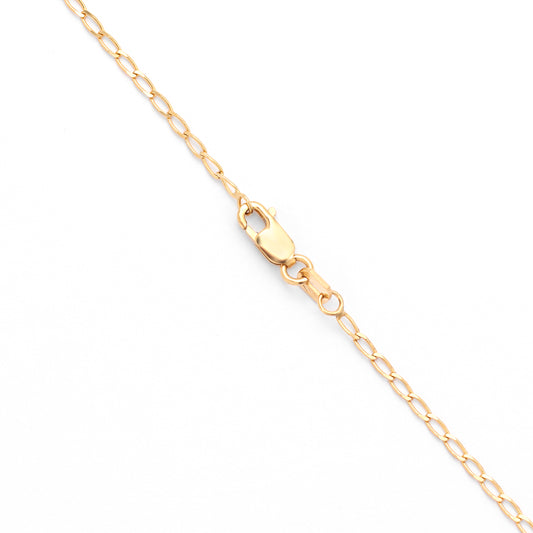 9K Yellow Gold Long Open Diamond Cut Curb Chain