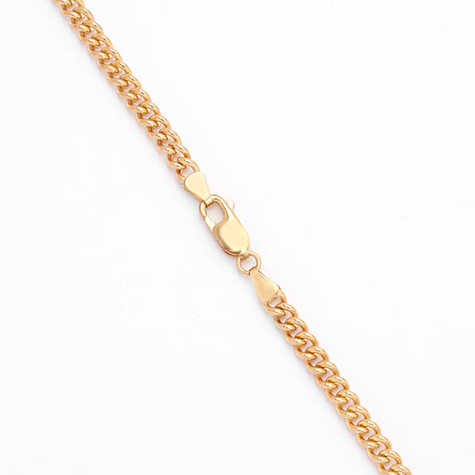 9K Yellow Gold Round Curb Chain