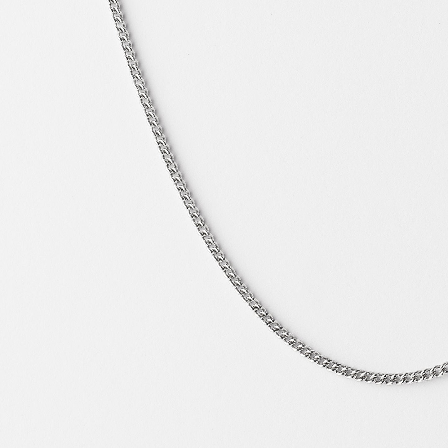 9K White Gold Round Curb Chain