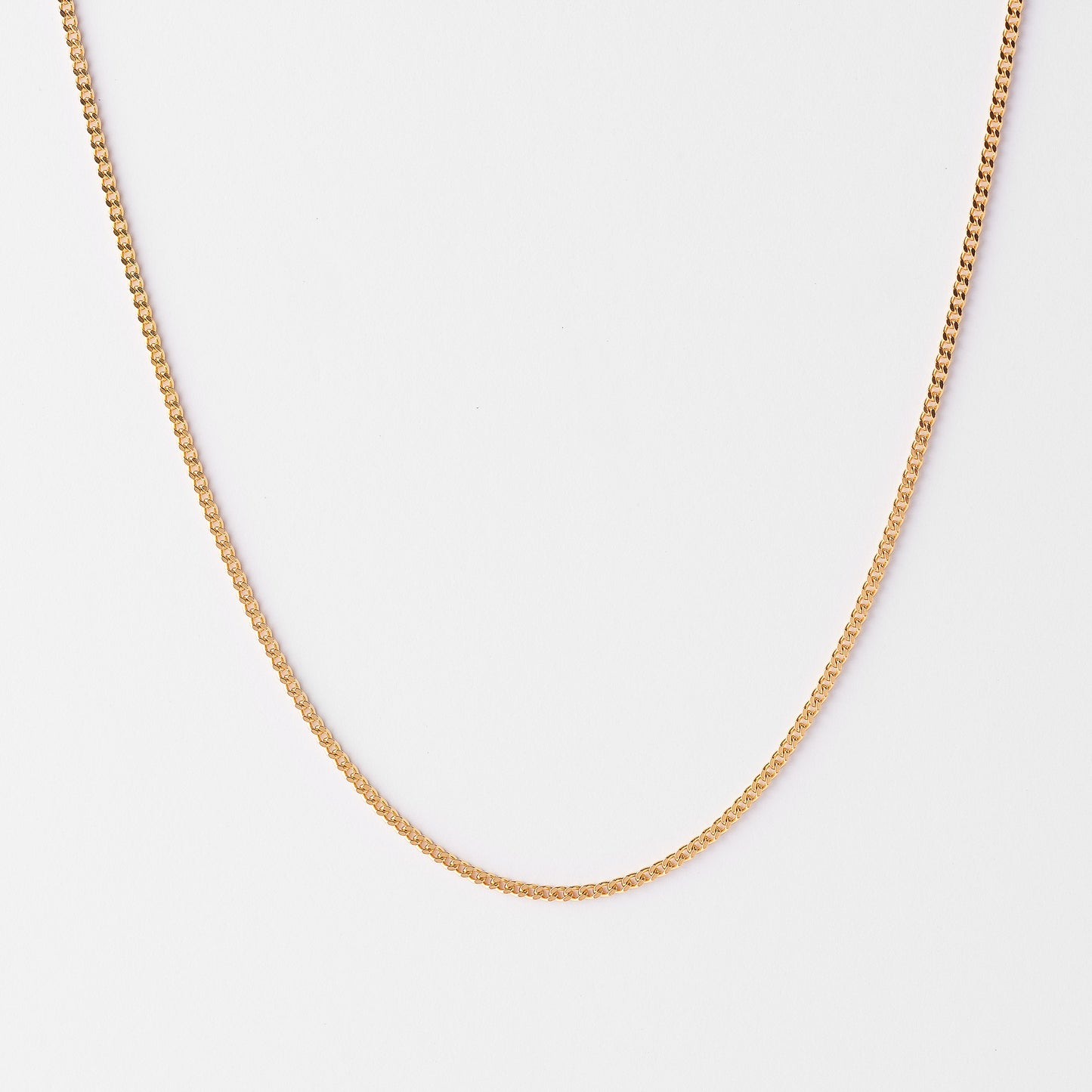 18K Yellow Gold Diamond Cut Curb Chain