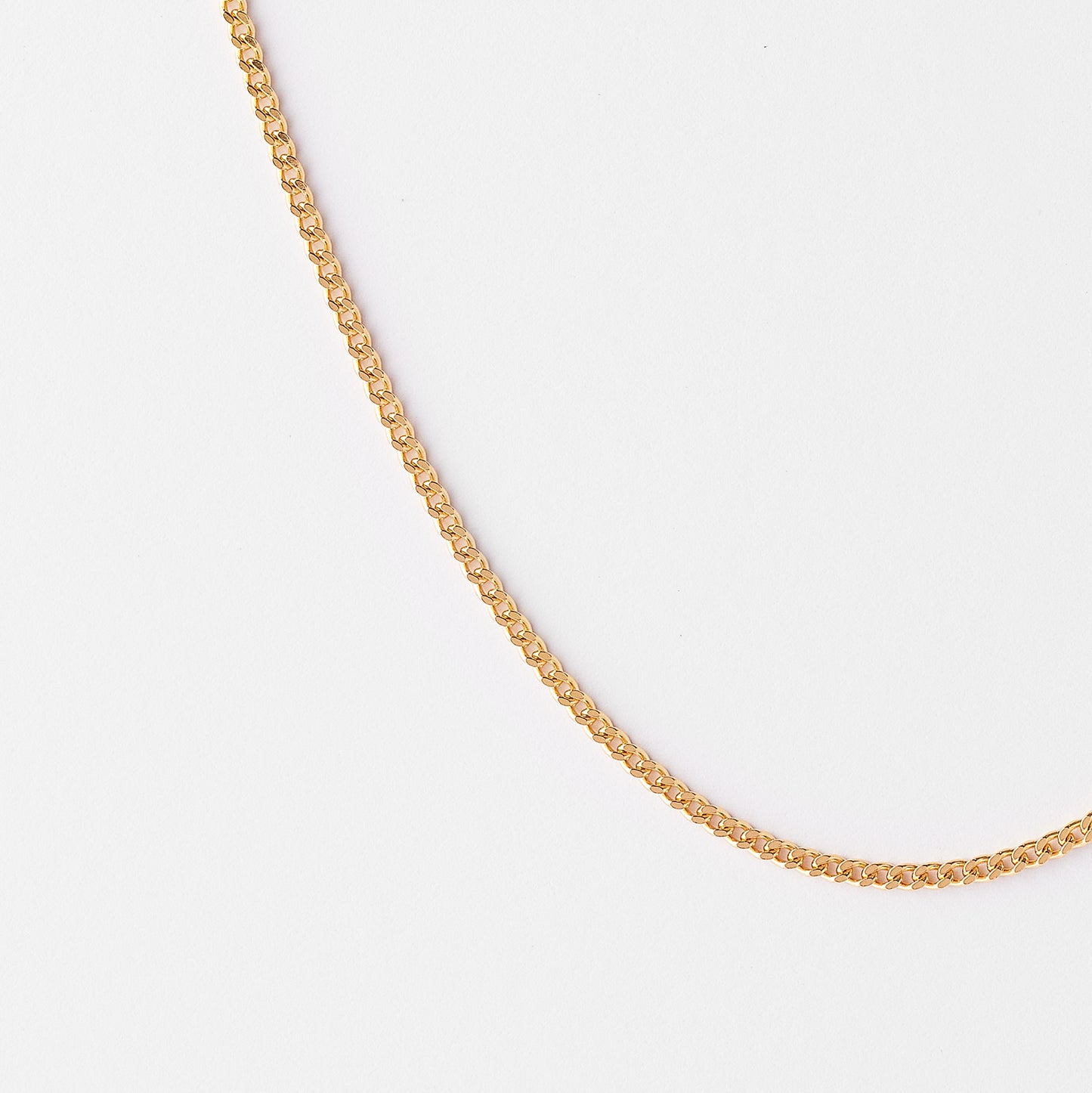 18K Yellow Gold Diamond Cut Curb Chain