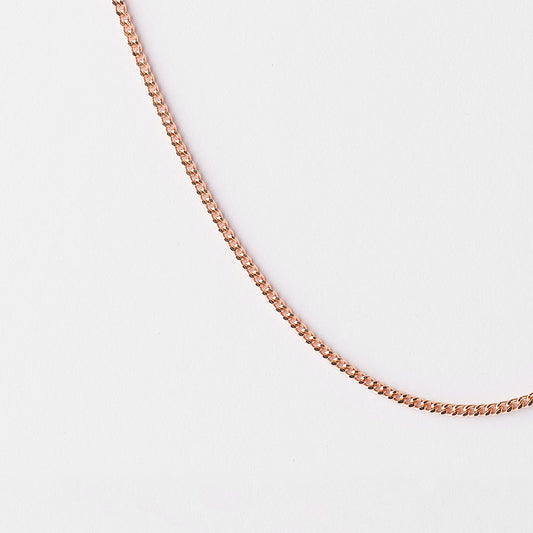 18K Rose Gold Diamond Cut Curb Chain