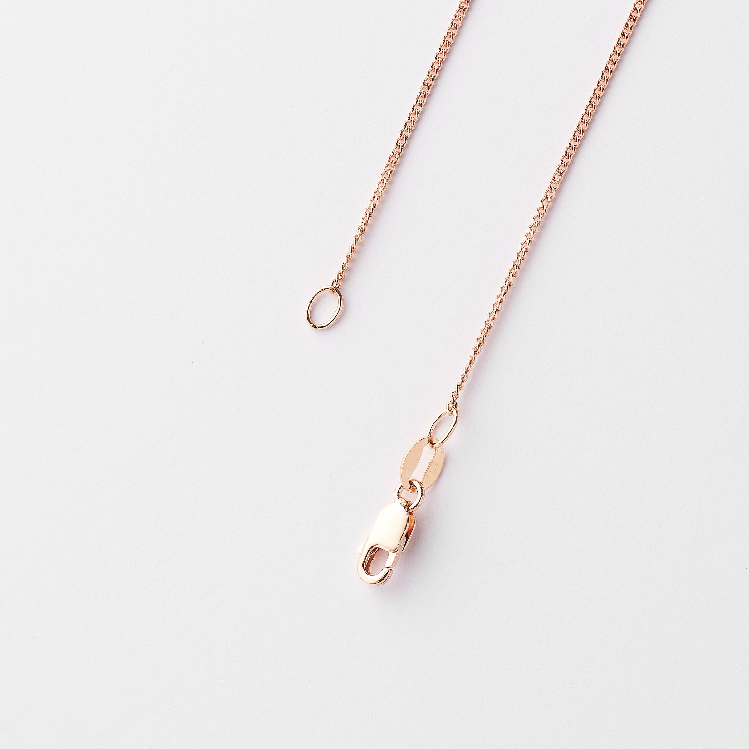 18K Rose Gold Diamond Cut Curb Chain