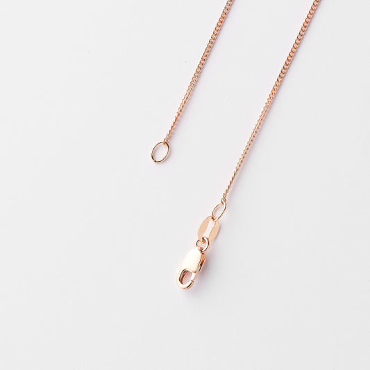 18K Rose Gold Diamond Cut Curb Chain