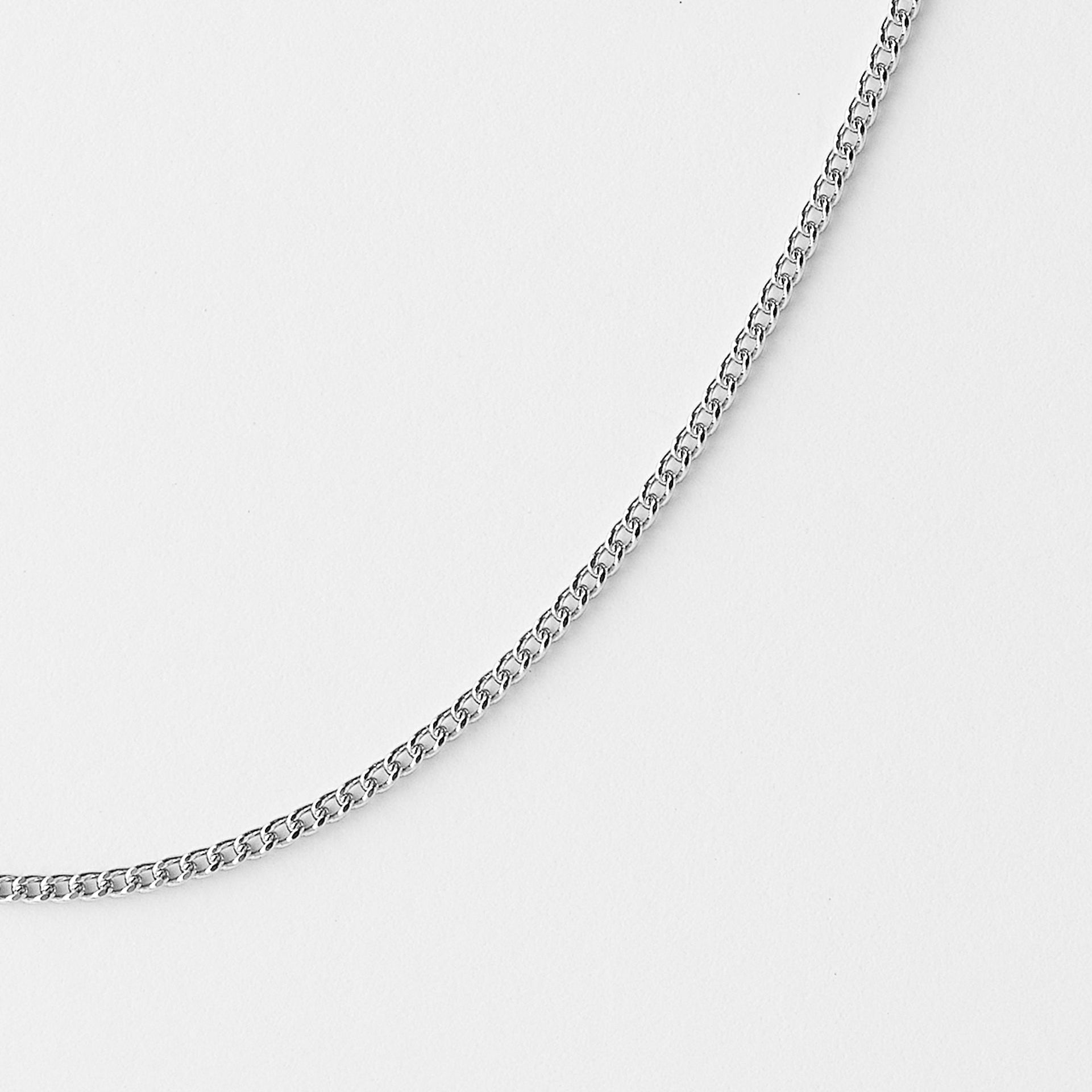 18K White Gold Diamond Cut Curb Chain