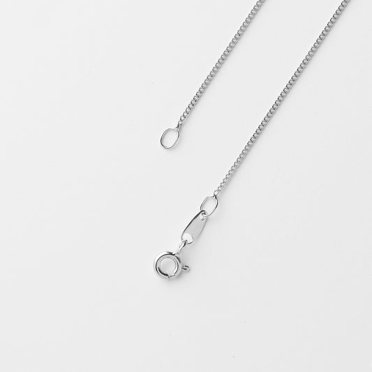 18K White Gold Diamond Cut Curb Chain