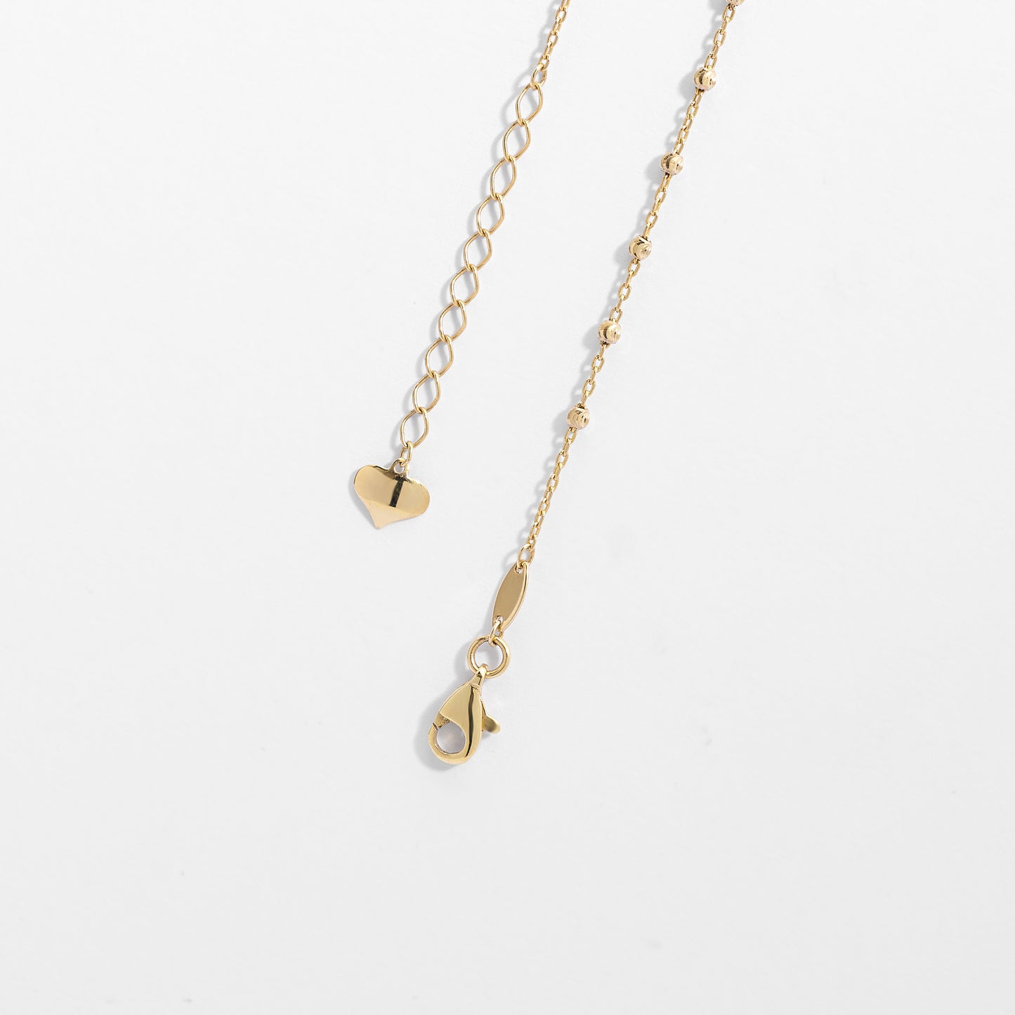 9K Yellow Gold Cable Link Ball Chain 45cm