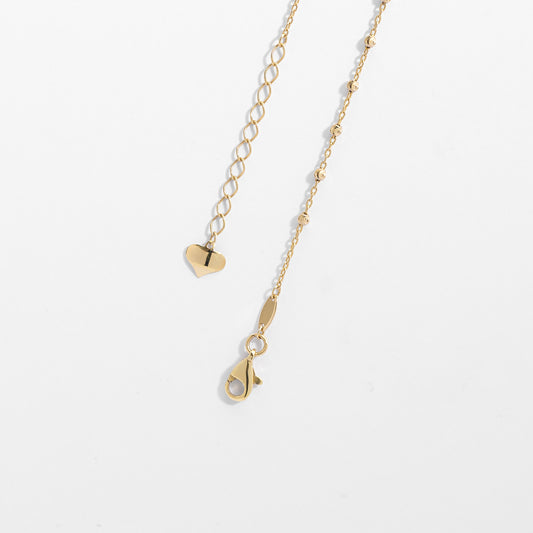 9K Yellow Gold Cable Link Ball Chain 45cm