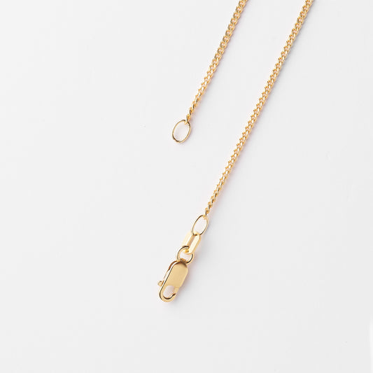 18K Yellow Gold Diamond Cut Curb Chain