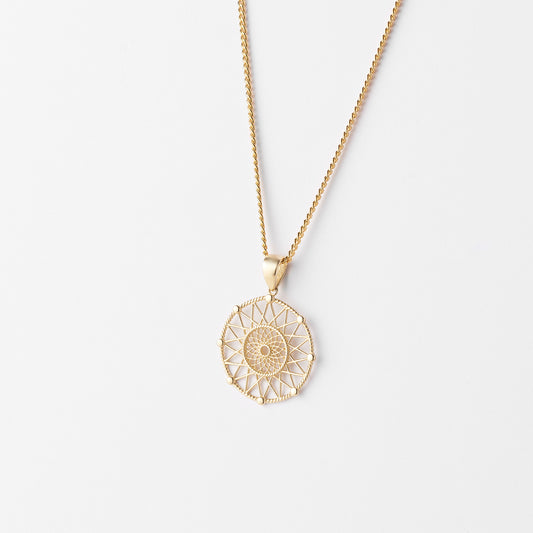 9K Yellow Gold Dreamcatcher Pendant