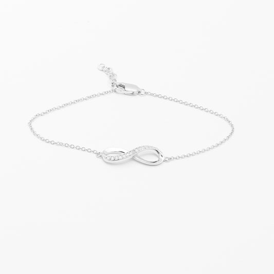 Sterling Silver Zirconia Infinity Bracelet