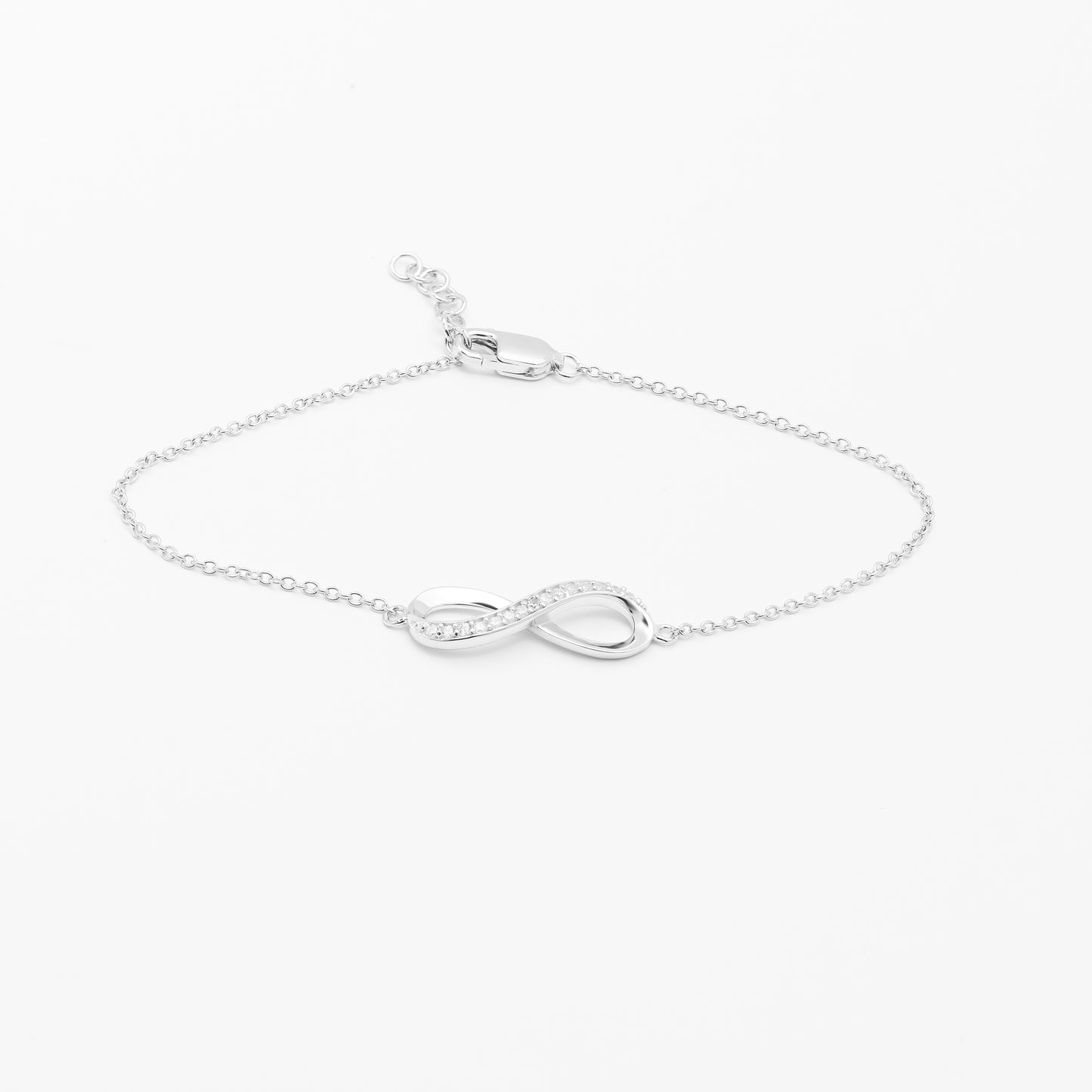 Sterling Silver Zirconia Infinity Bracelet