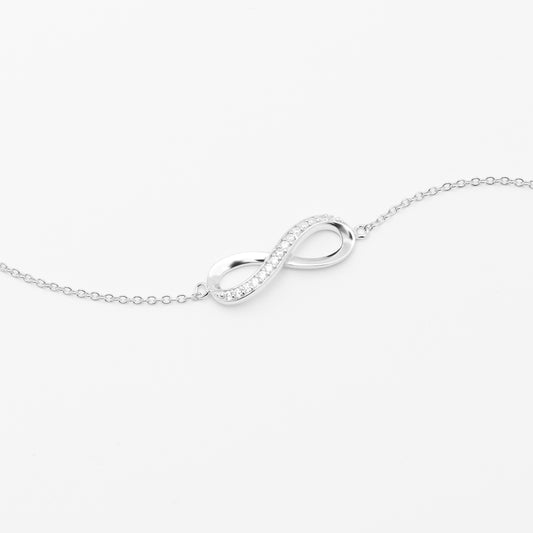 Sterling Silver Zirconia Infinity Bracelet