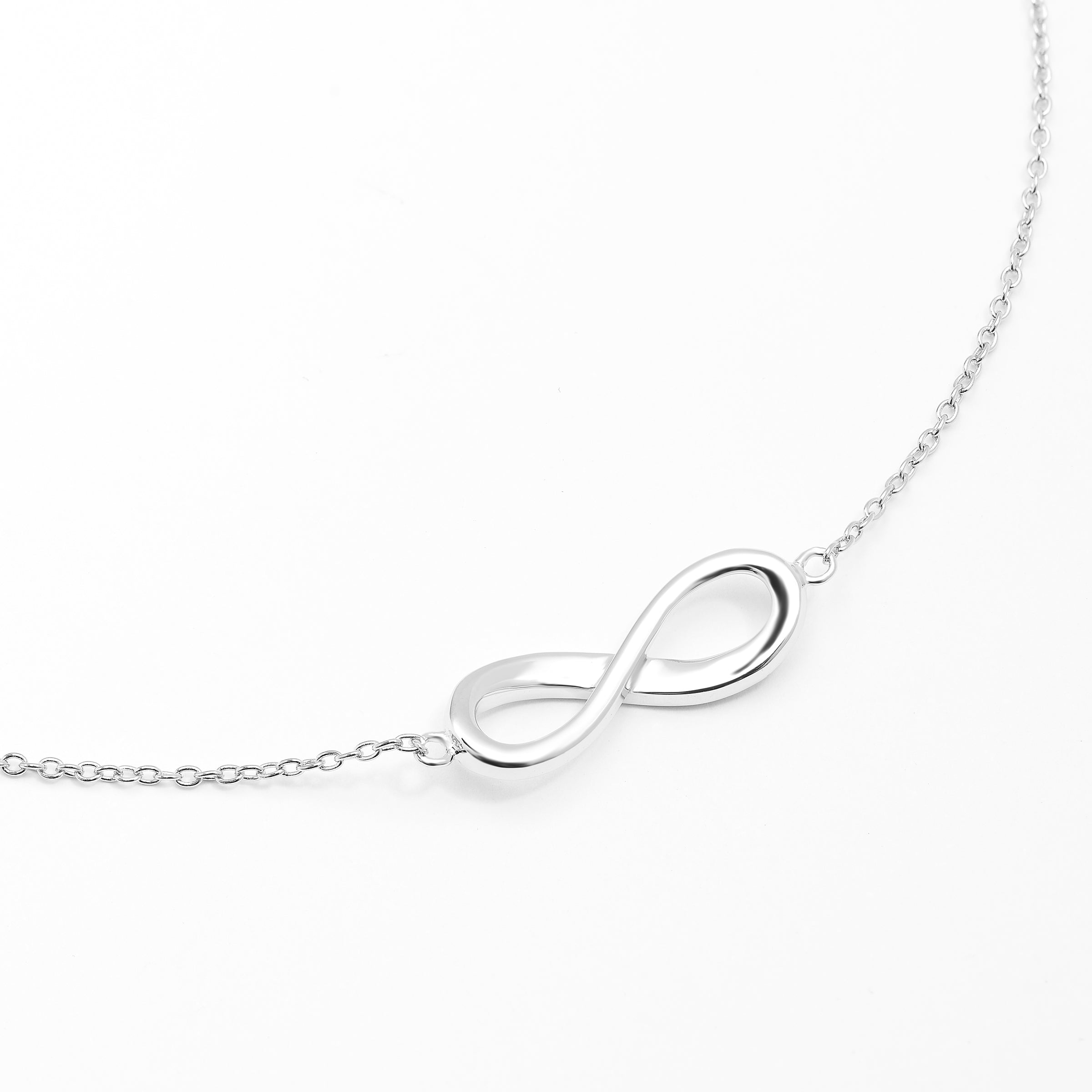 Sterling Silver Plain Infinity Bracelet