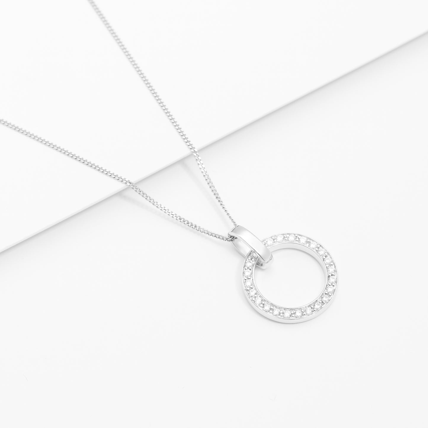 Sterling Silver Zirconia Open Circle Pendant