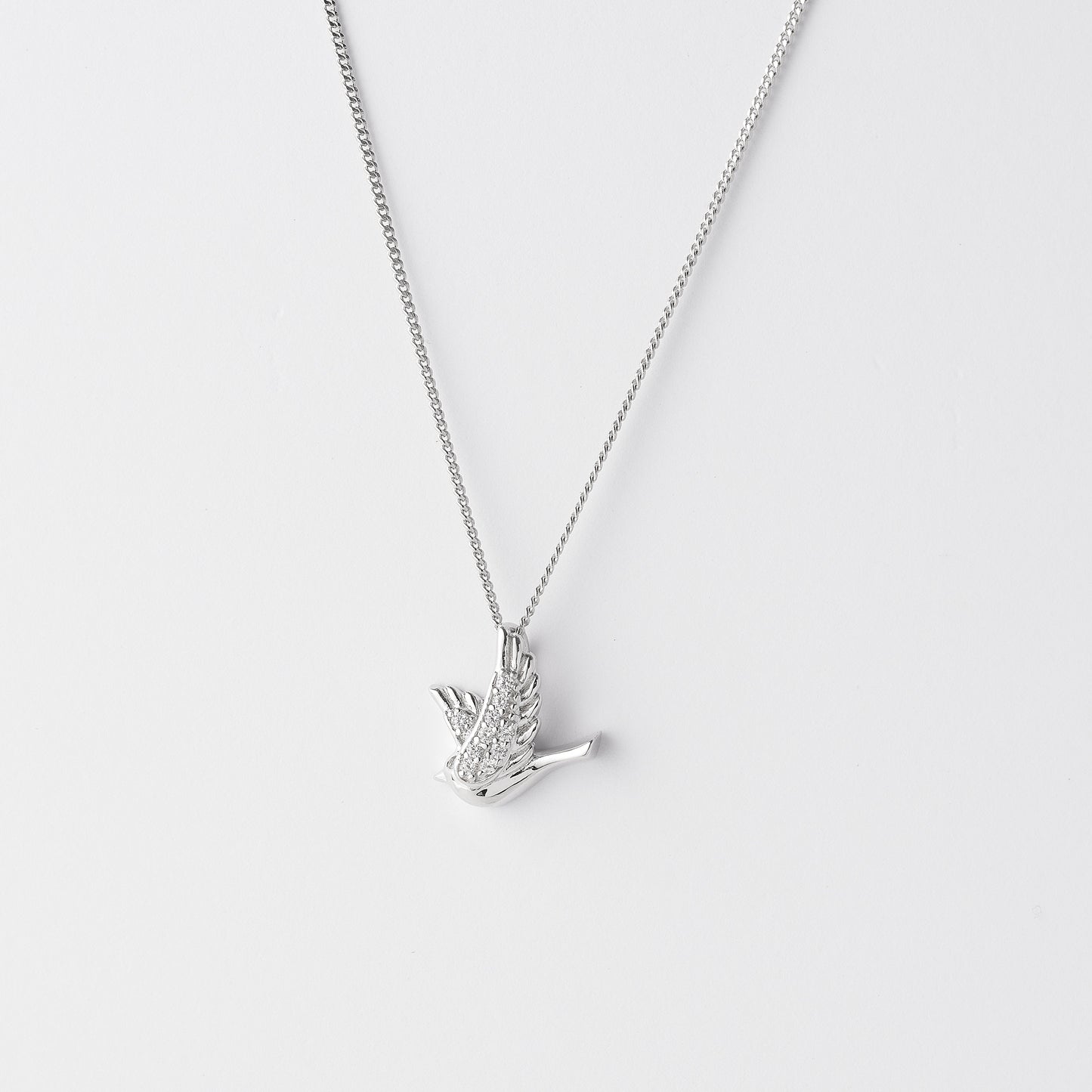 Sterling Silver Zirconia Dove Pendant