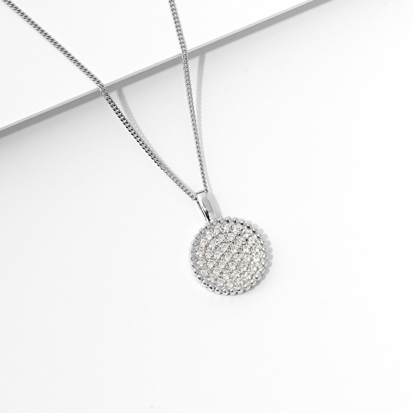 Sterling Silver Round Pave Zirconia Pendant