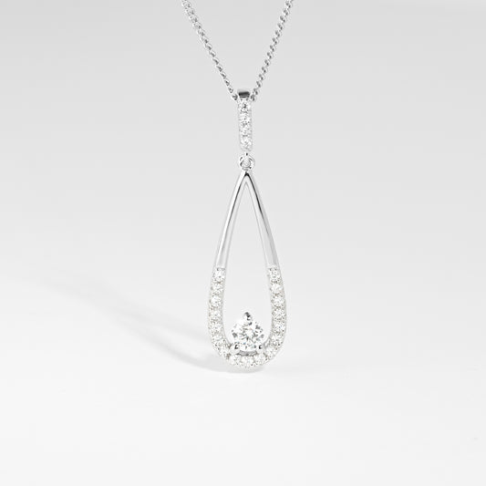 Sterling Silver Teardrop Zirconia Pendant