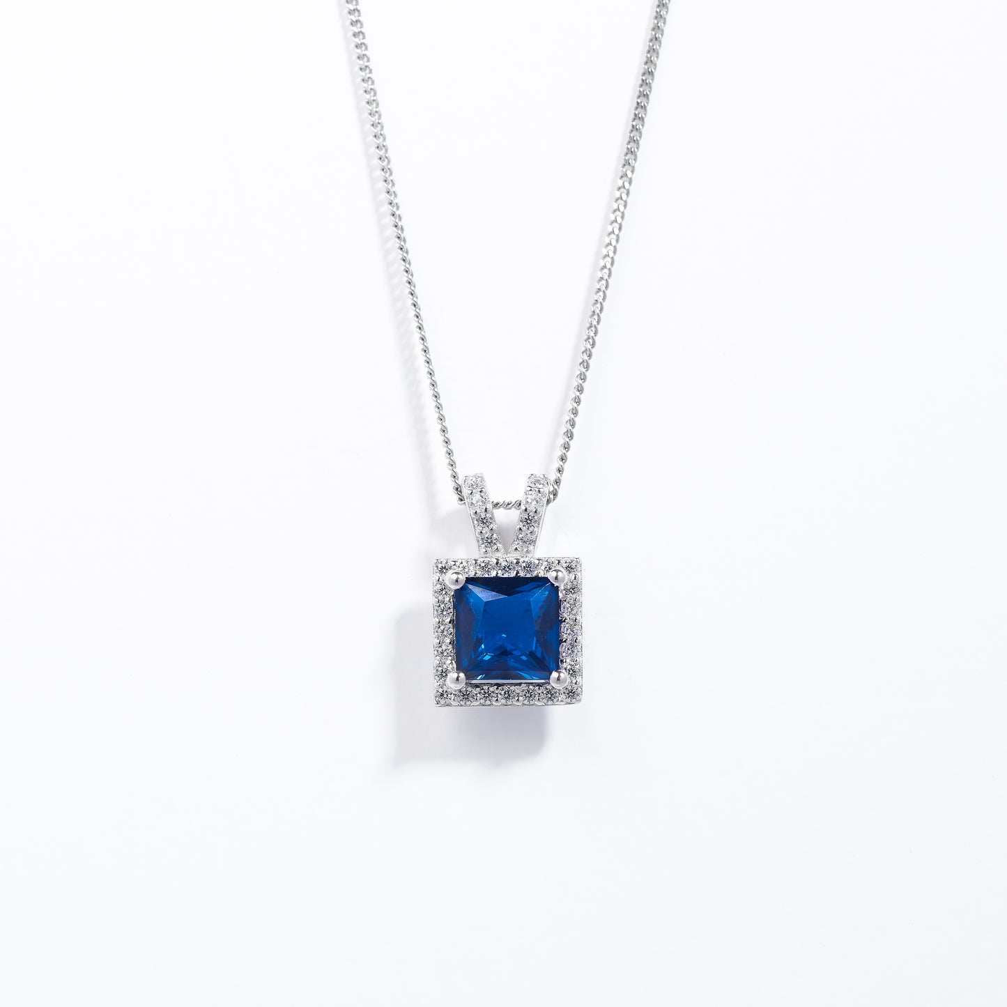 Sterling Silver London Blue Zirconia Split Bail Pendant