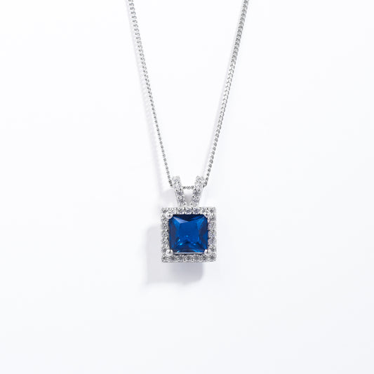 Sterling Silver London Blue Zirconia Split Bail Pendant