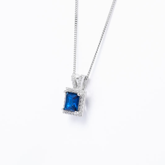 Sterling Silver London Blue Zirconia Split Bail Pendant