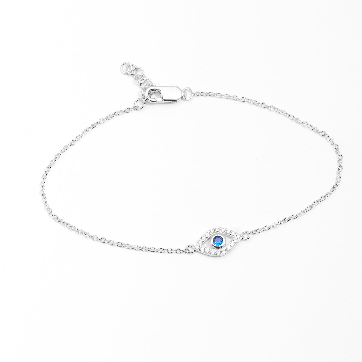 Sterling Silver Zirconia Evil Eye Bracelet