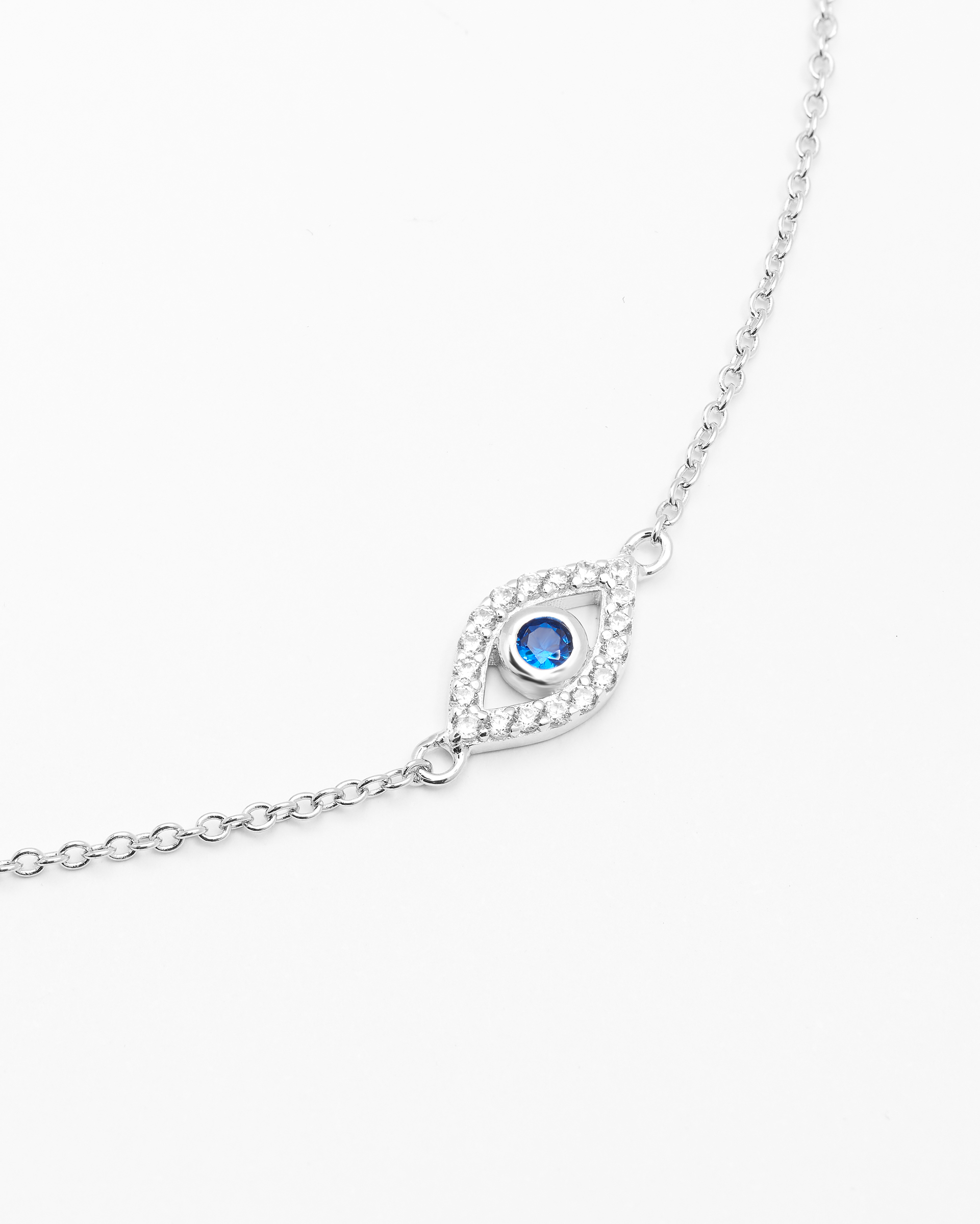Sterling Silver Zirconia Evil Eye Bracelet