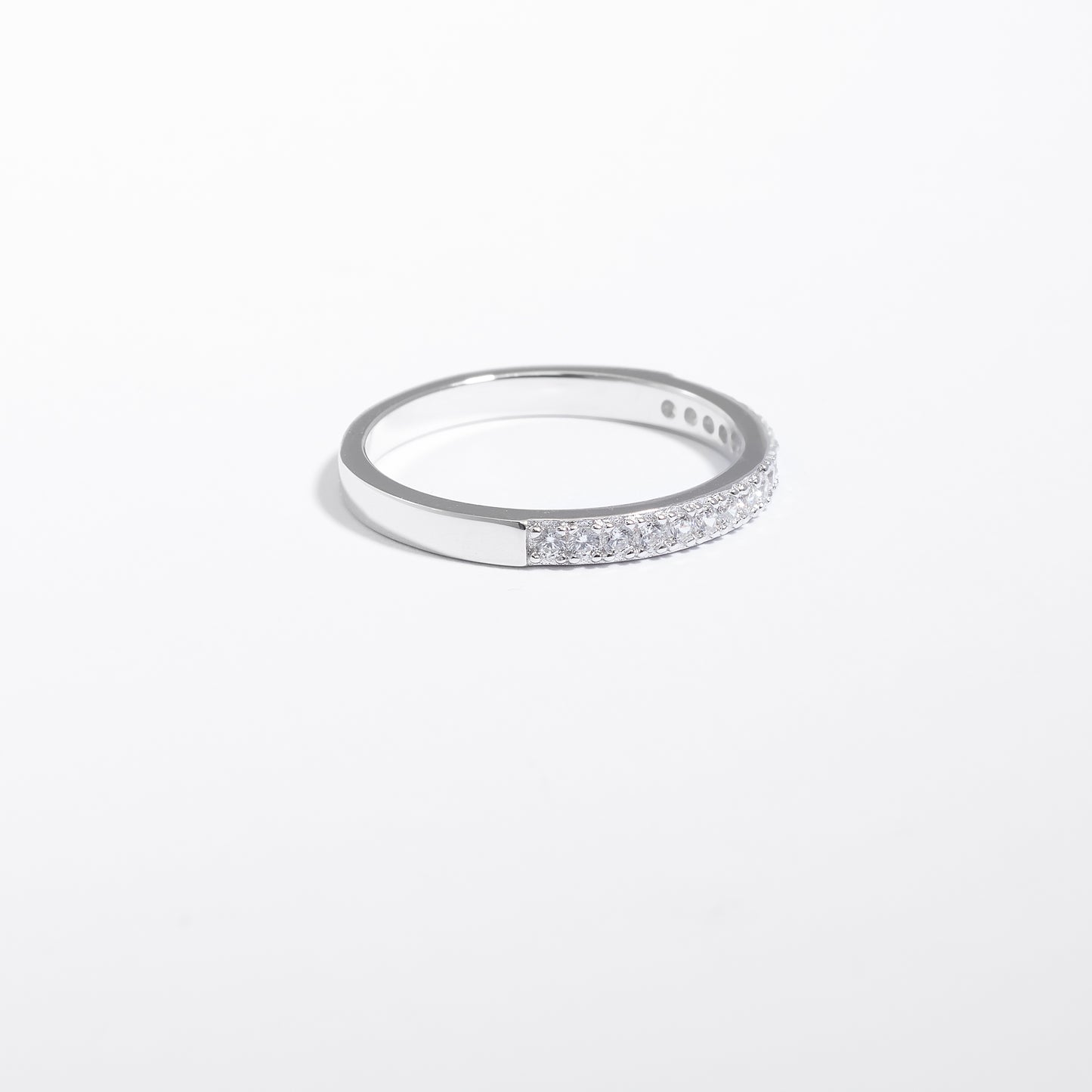 Sterling Silver Zirconia Grain Set Band Ring