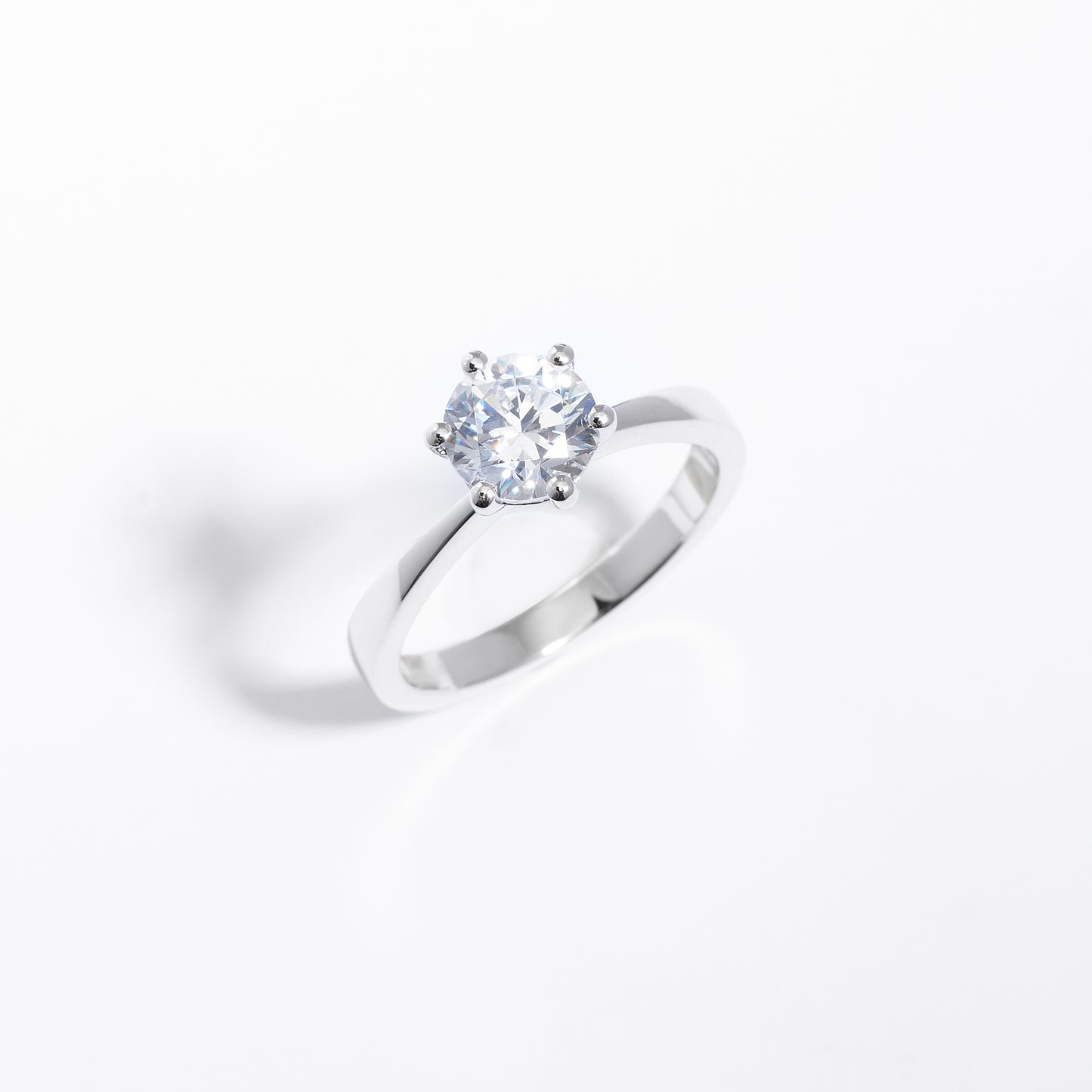 Sterling Silver Zirconia Brilliant Solitaire Ring
