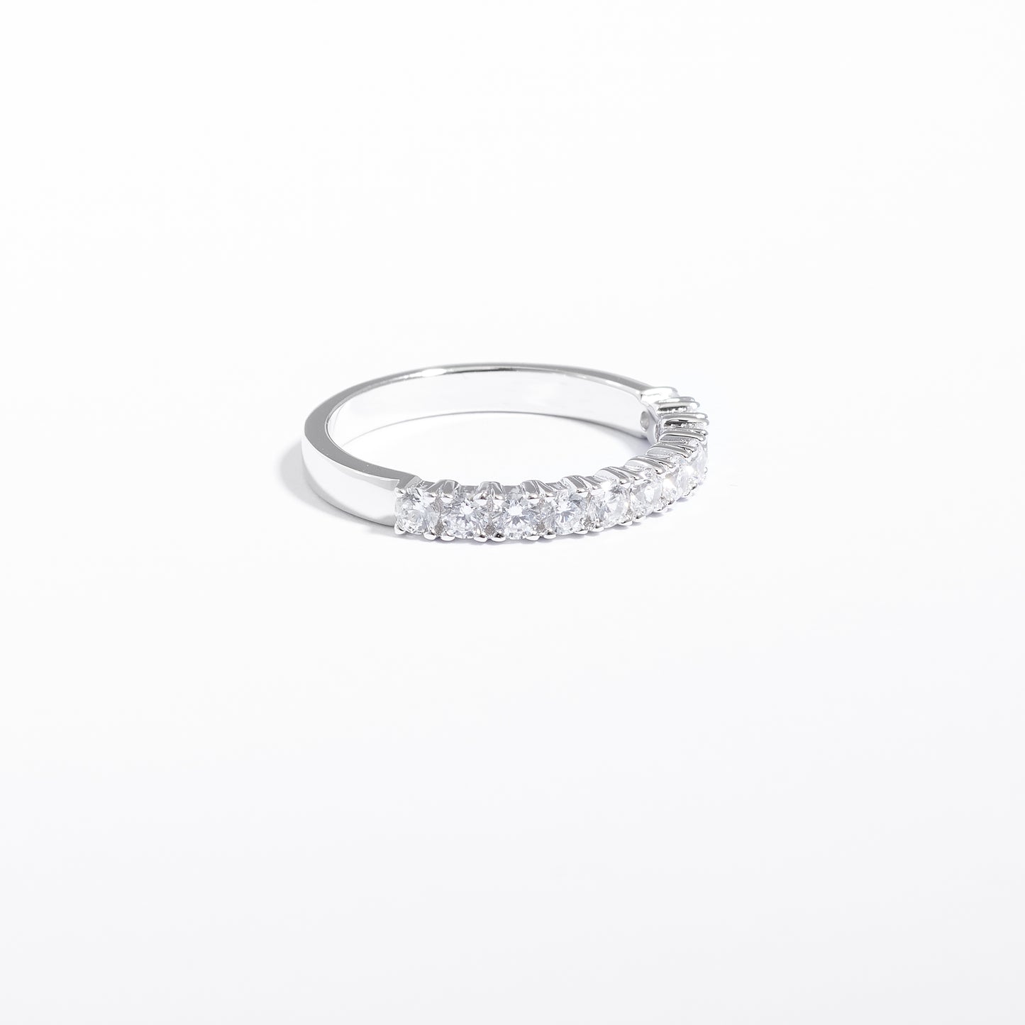 Sterling Silver Zirconia Claw Set Band Ring
