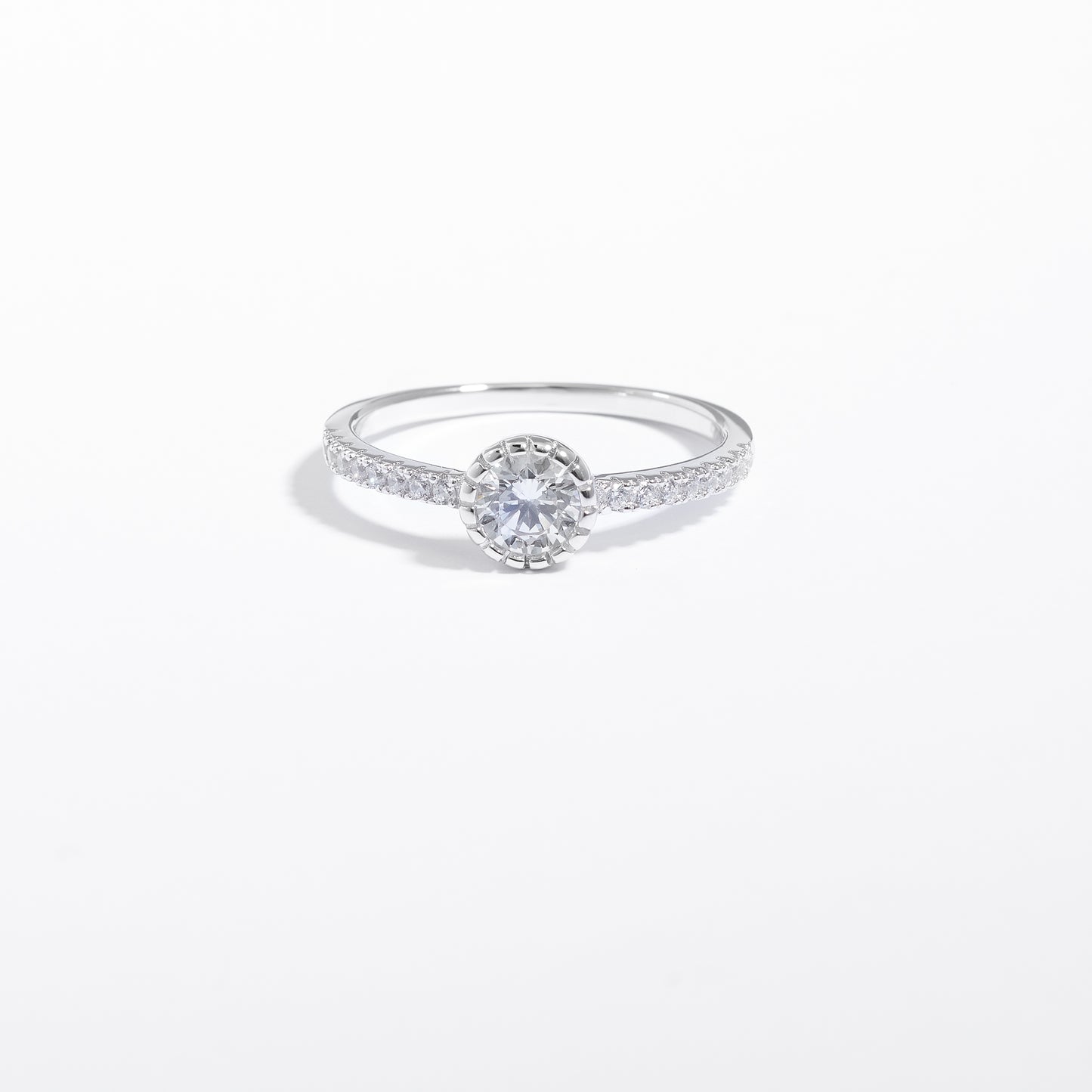 Sterling Silver Zirconia Crown Set Ring