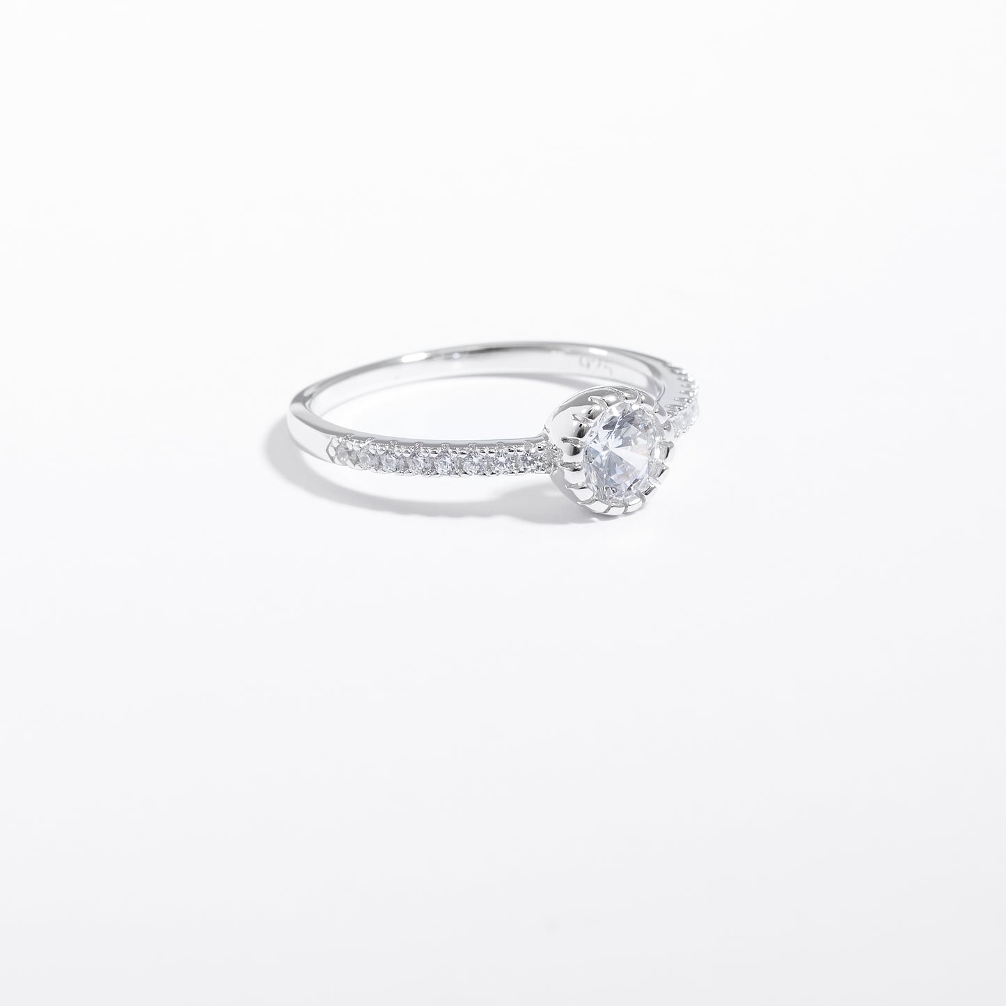 Sterling Silver Zirconia Crown Set Ring