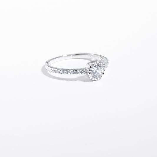 Sterling Silver Zirconia Crown Set Ring