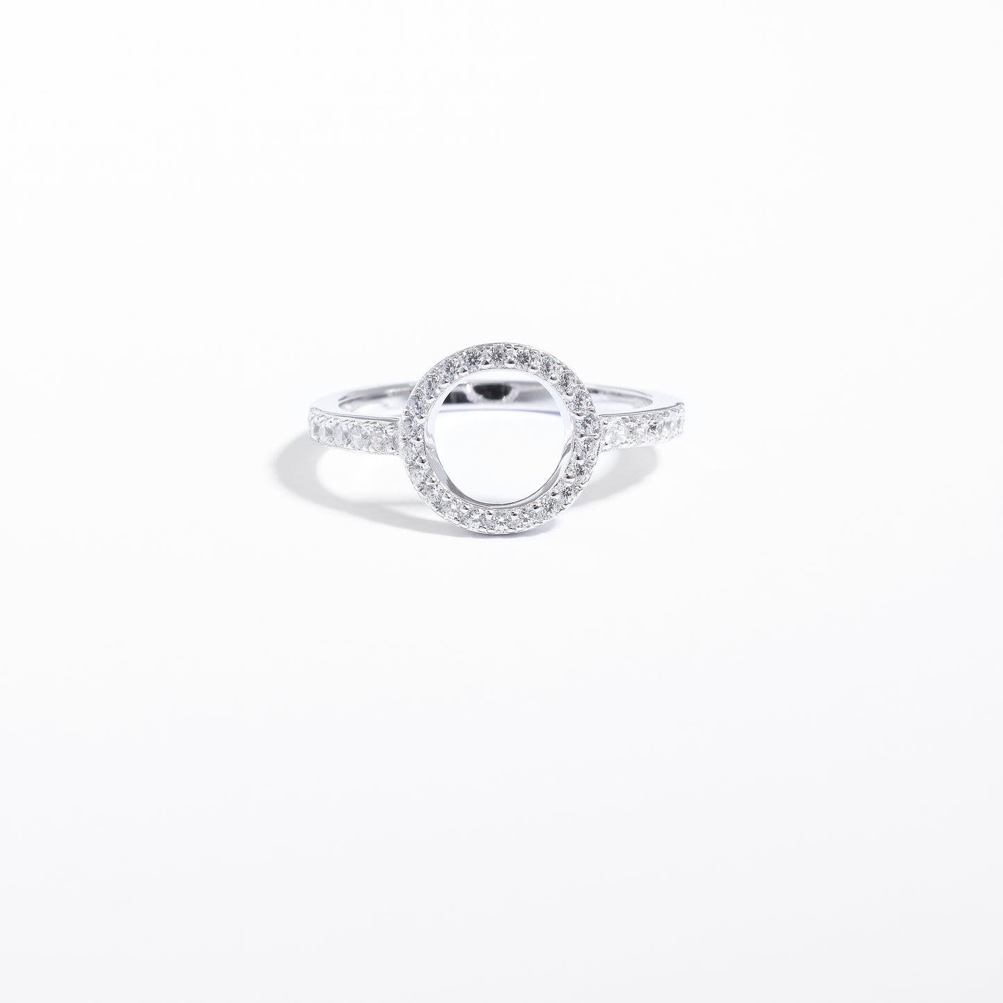 Sterling Silver Zirconia Open Circle Ring