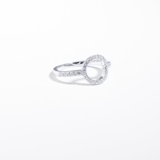 Sterling Silver Zirconia Open Circle Ring