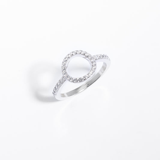 Sterling Silver Zirconia Open Circle Ring