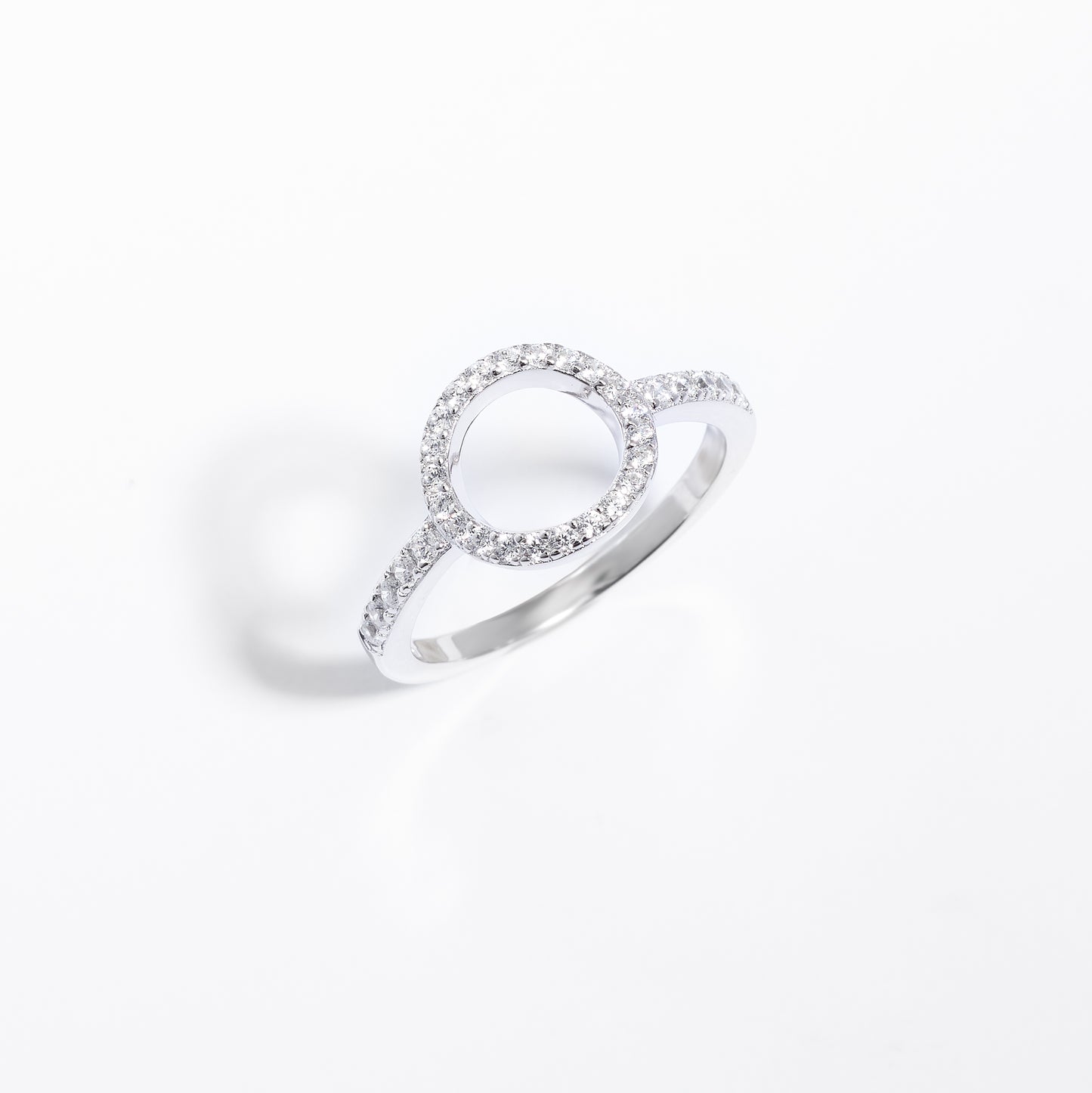 Sterling Silver Zirconia Open Circle Ring