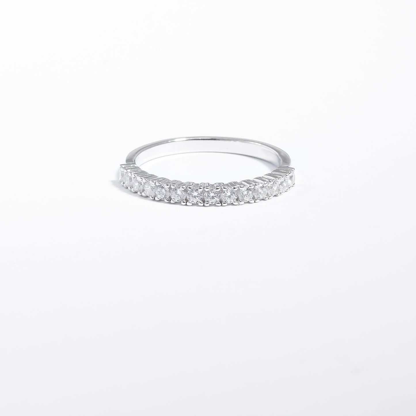 Sterling Silver Zirconia Single Row Ring