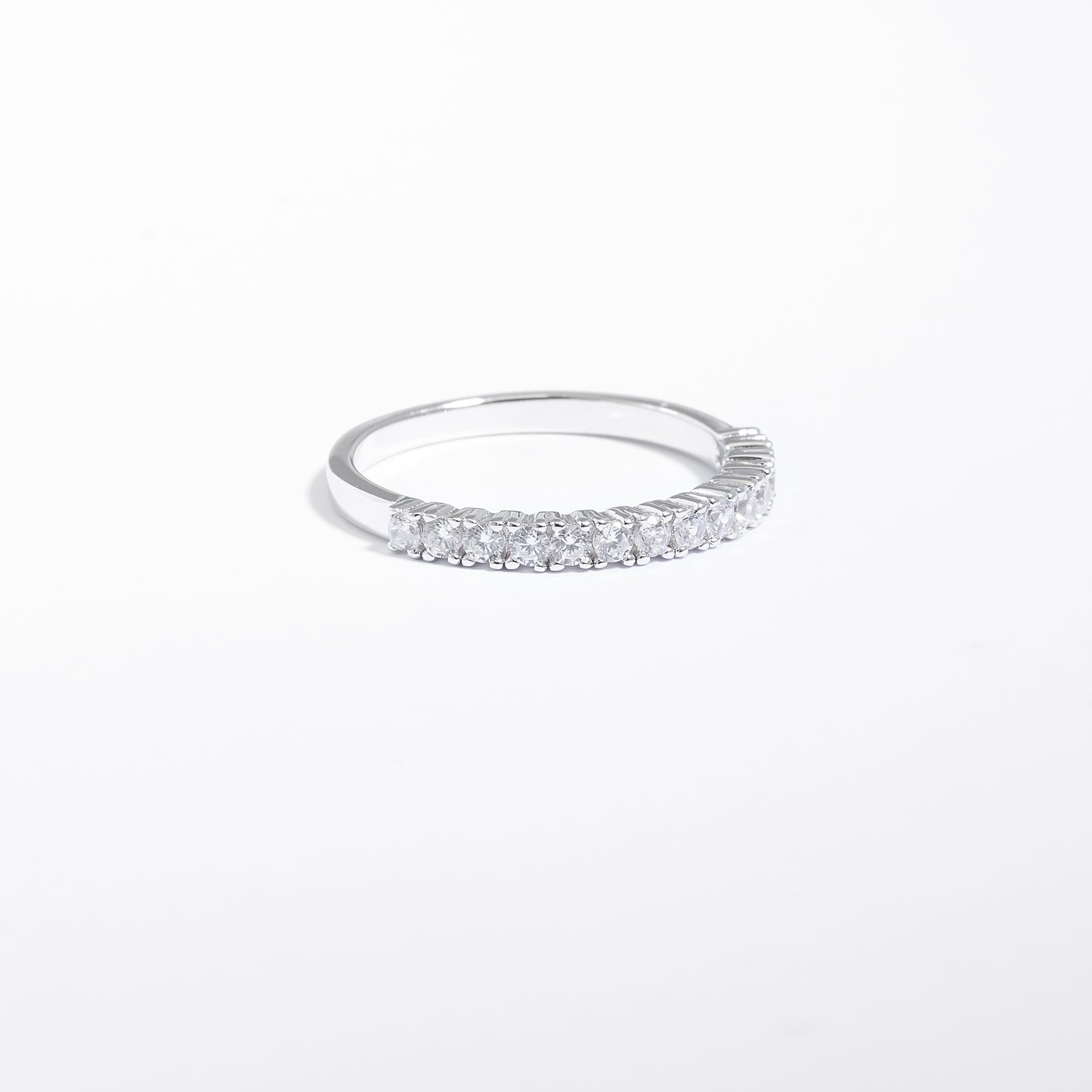 Sterling Silver Zirconia Single Row Ring