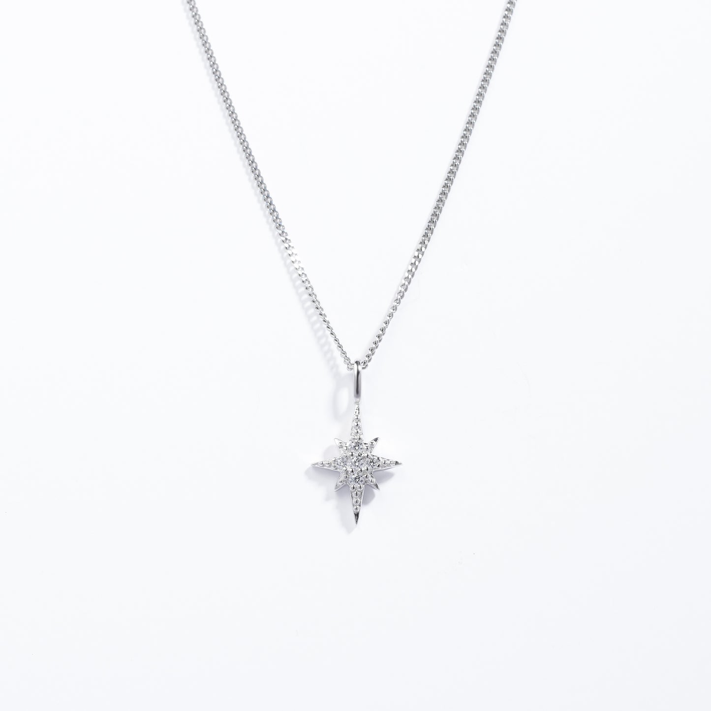 Sterling Silver Zirconia Fancy Star Pendant