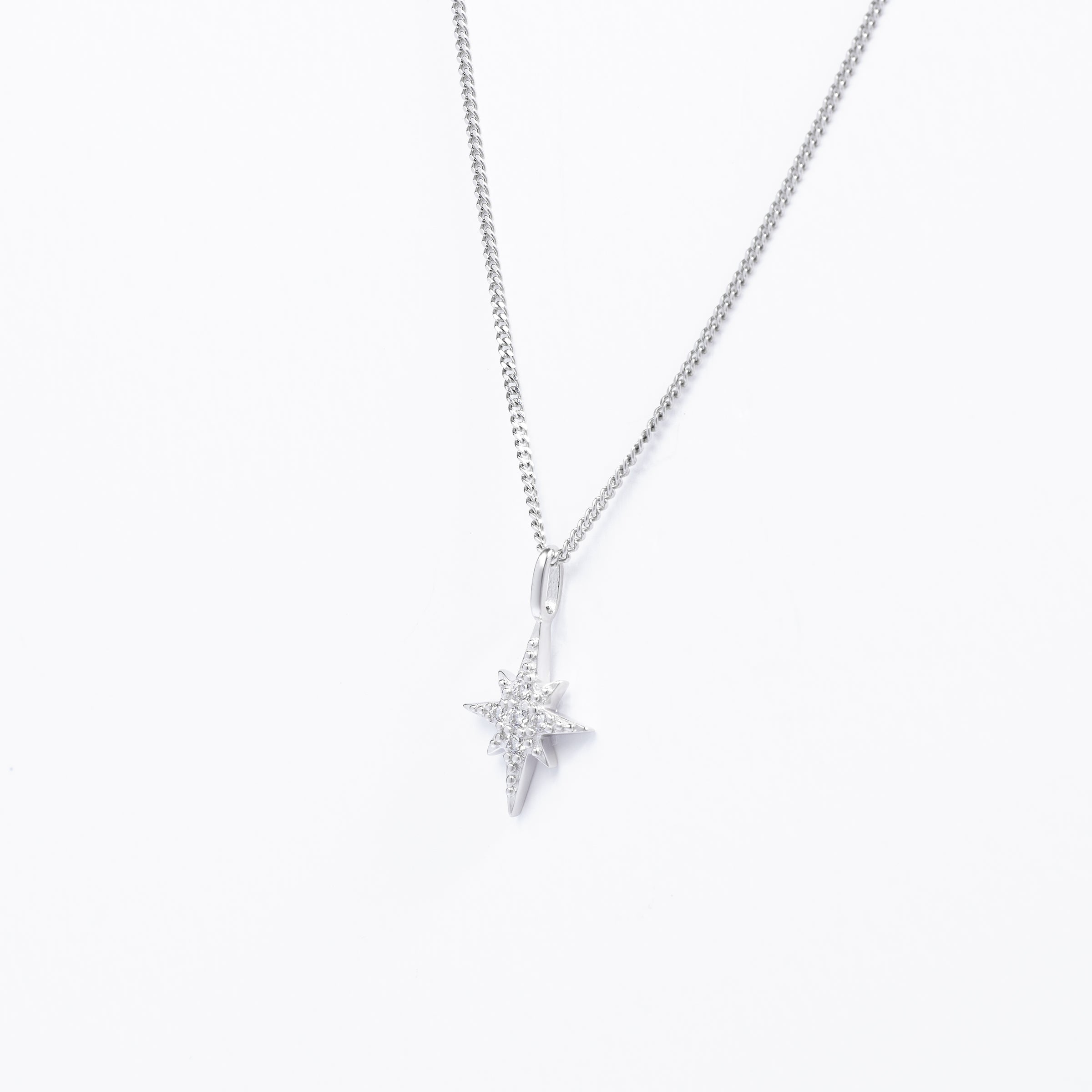 Sterling Silver Zirconia Fancy Star Pendant