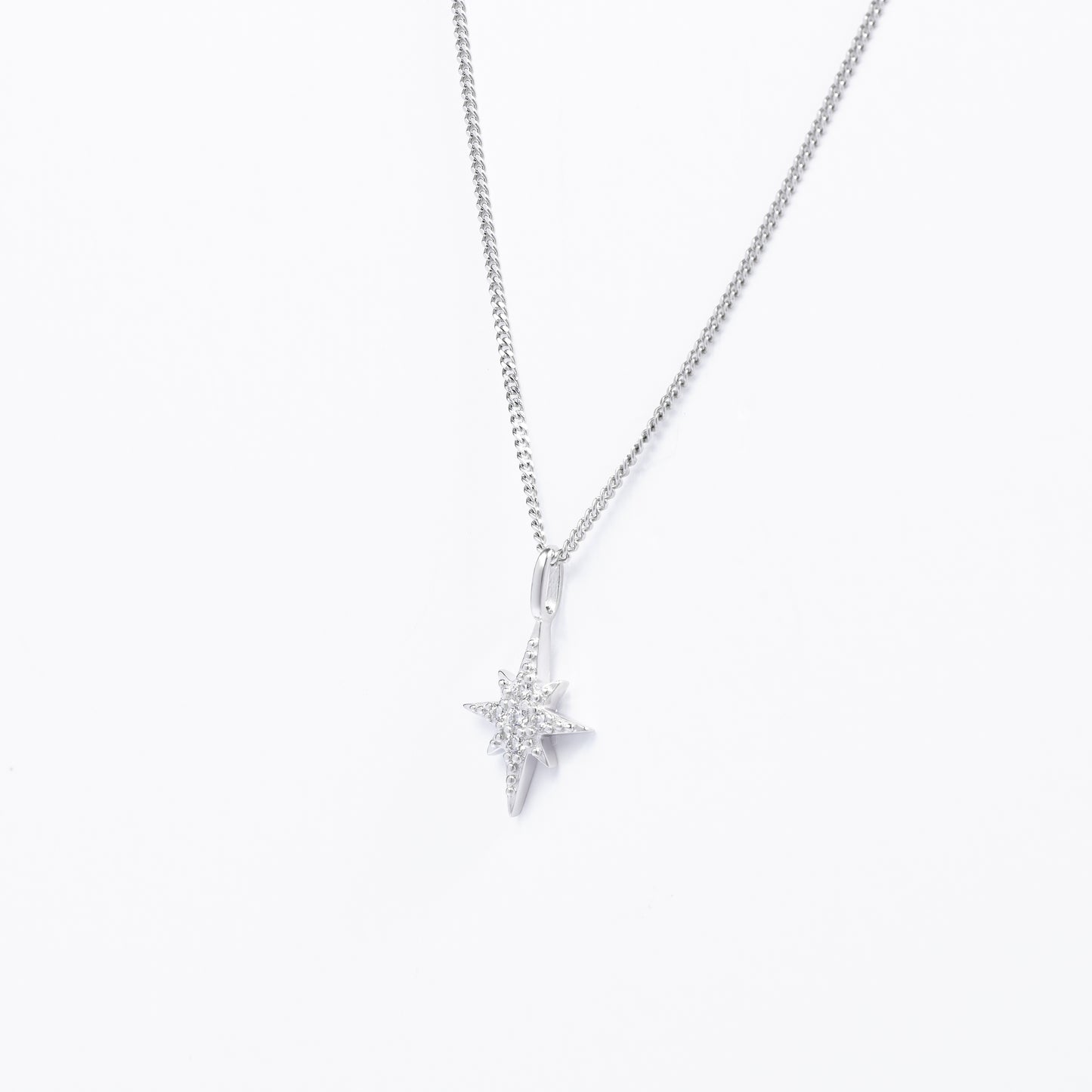 Sterling Silver Zirconia Fancy Star Pendant