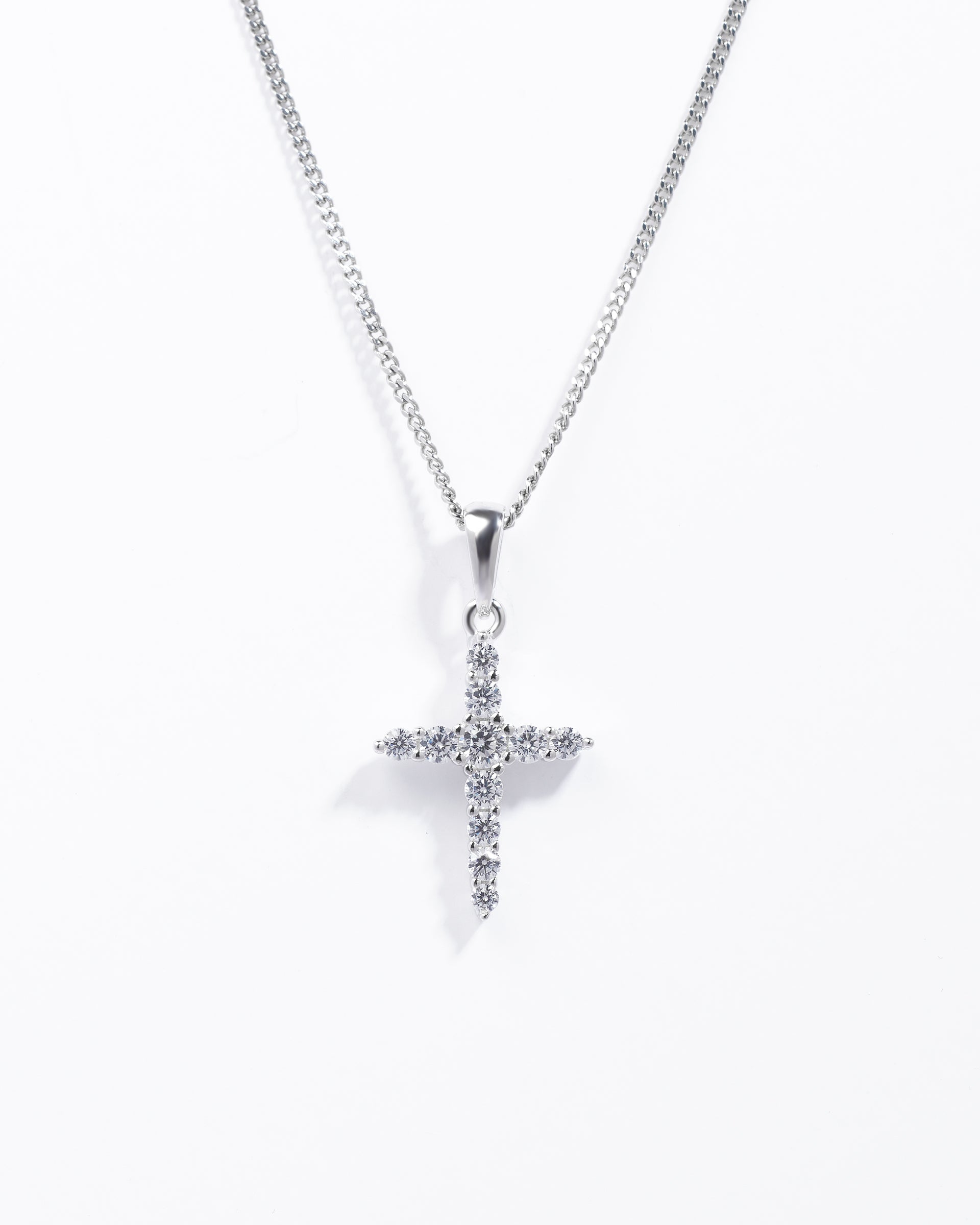 Sterling Silver Zirconia Claw Set Cross Pendant