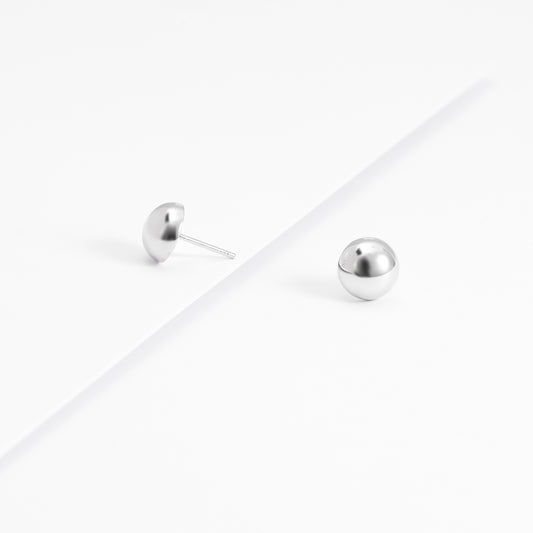 Sterling Silver Dome Ball Stud Earrings