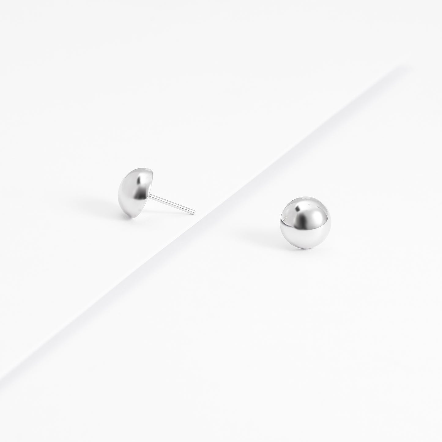 Sterling Silver Dome Ball Stud Earrings