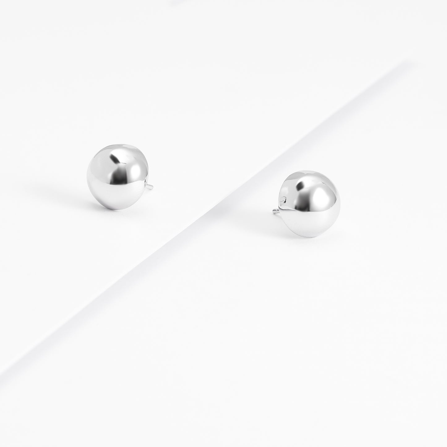 Sterling Silver Dome Ball Stud Earrings