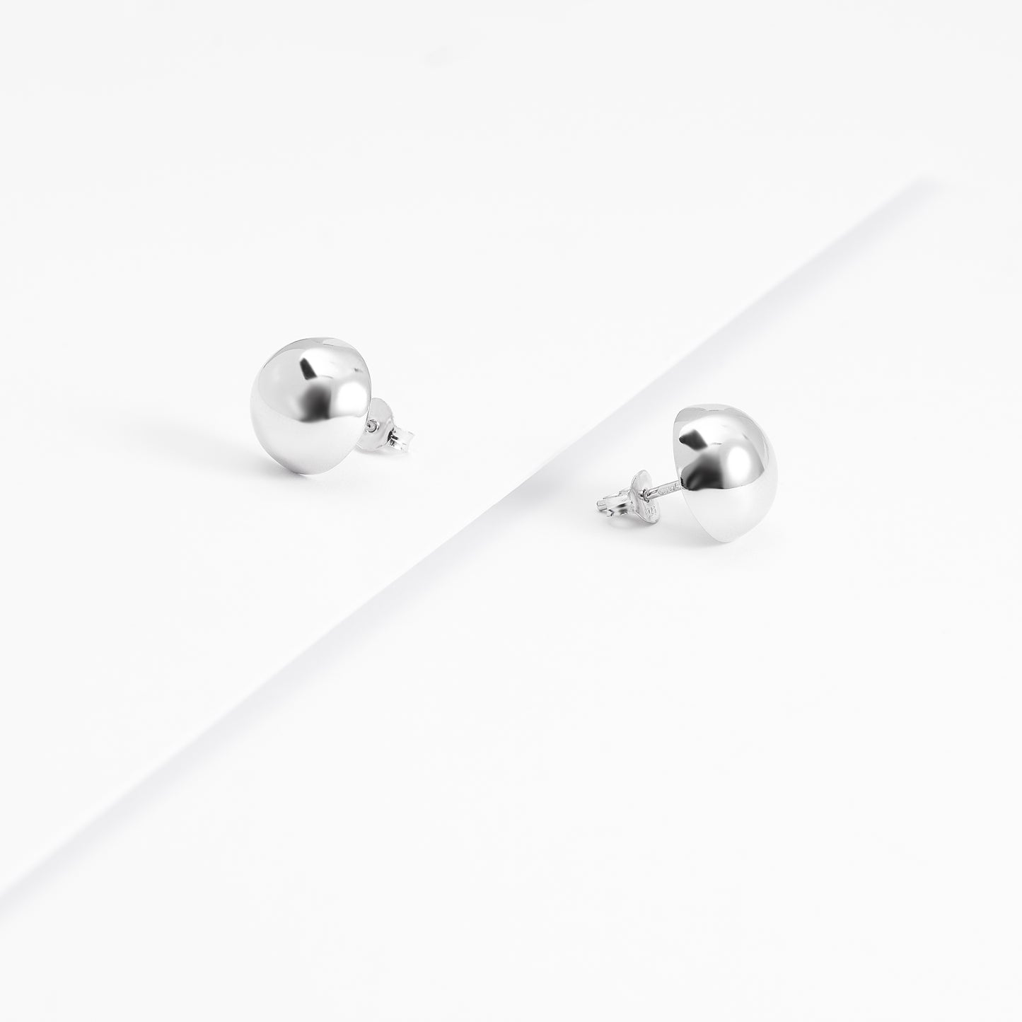 Sterling Silver Dome Ball Stud Earrings