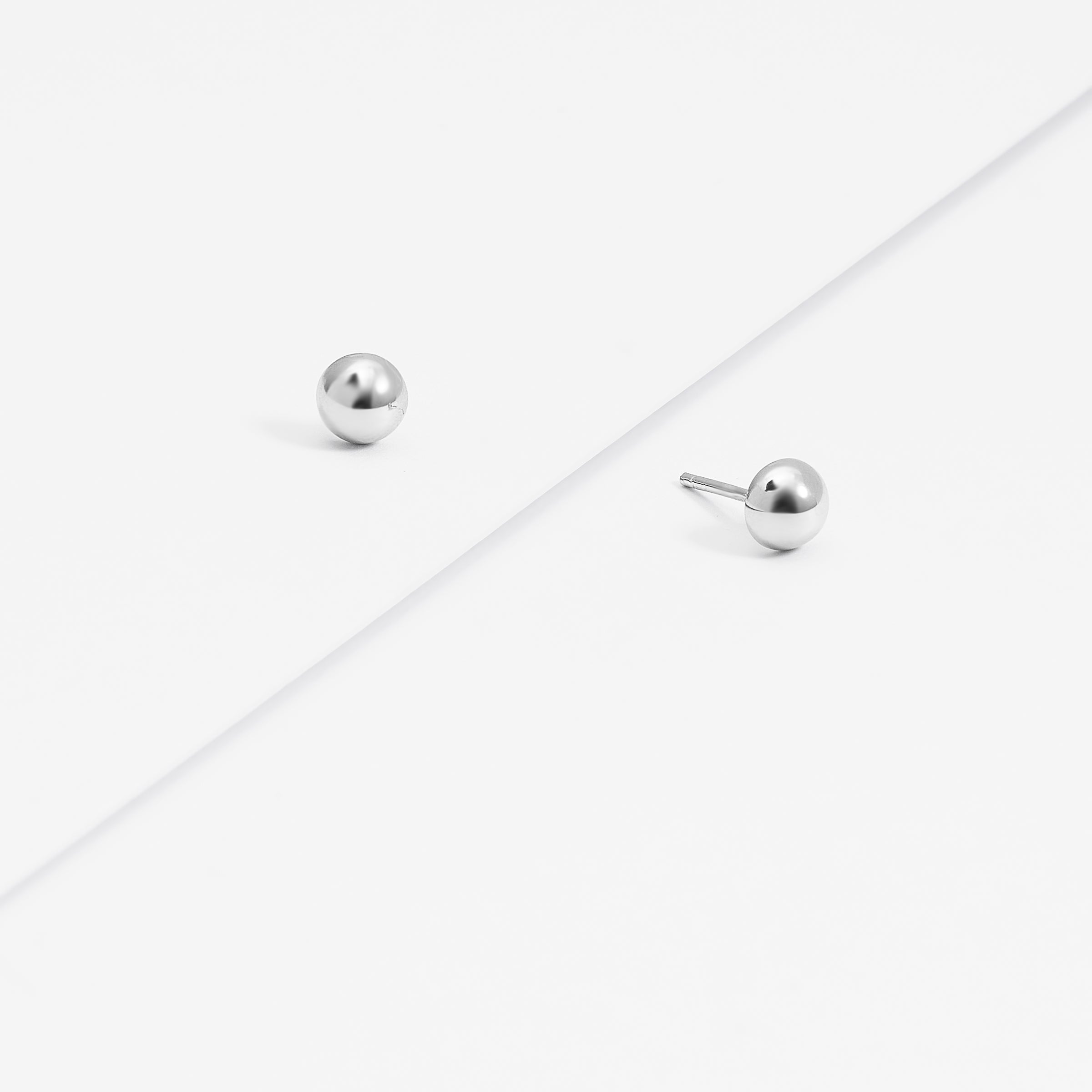 Sterling Silver Dome Ball Stud Earrings